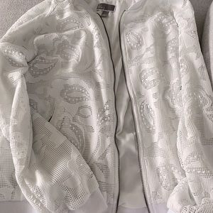 Lace zip jacket with pockets